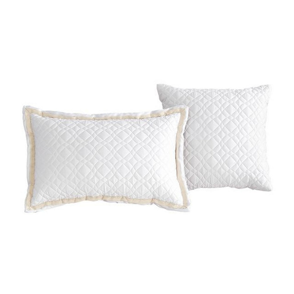 Benjara Keo 8pc Queen Comforter Set, Reversible, Shams, Ivory Silky Fabric