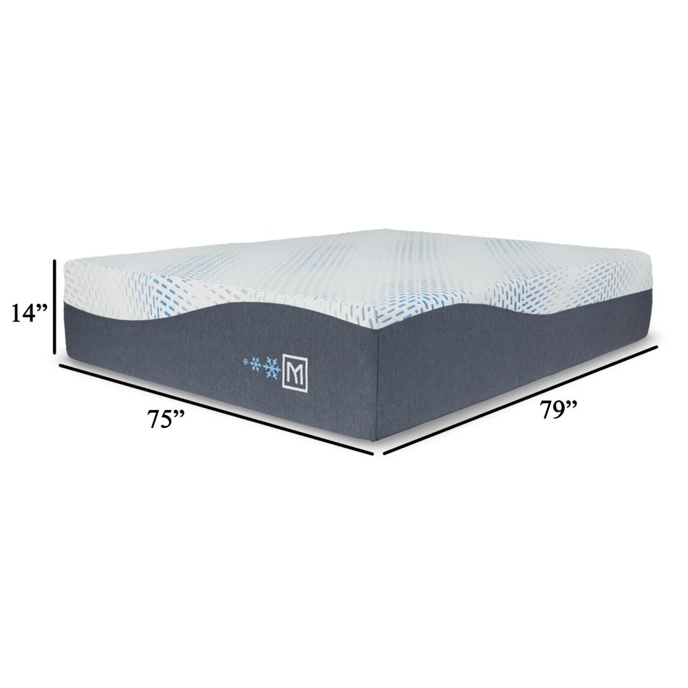 Benjara Miy King Size Mattress, Cool Gel Memory Foam, 14 Inch, Adjustable