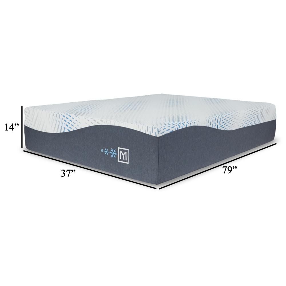 Benjara Miy Twin XL Mattress, Cool Gel Memory Foam, 14 Inch, Adjustable Base