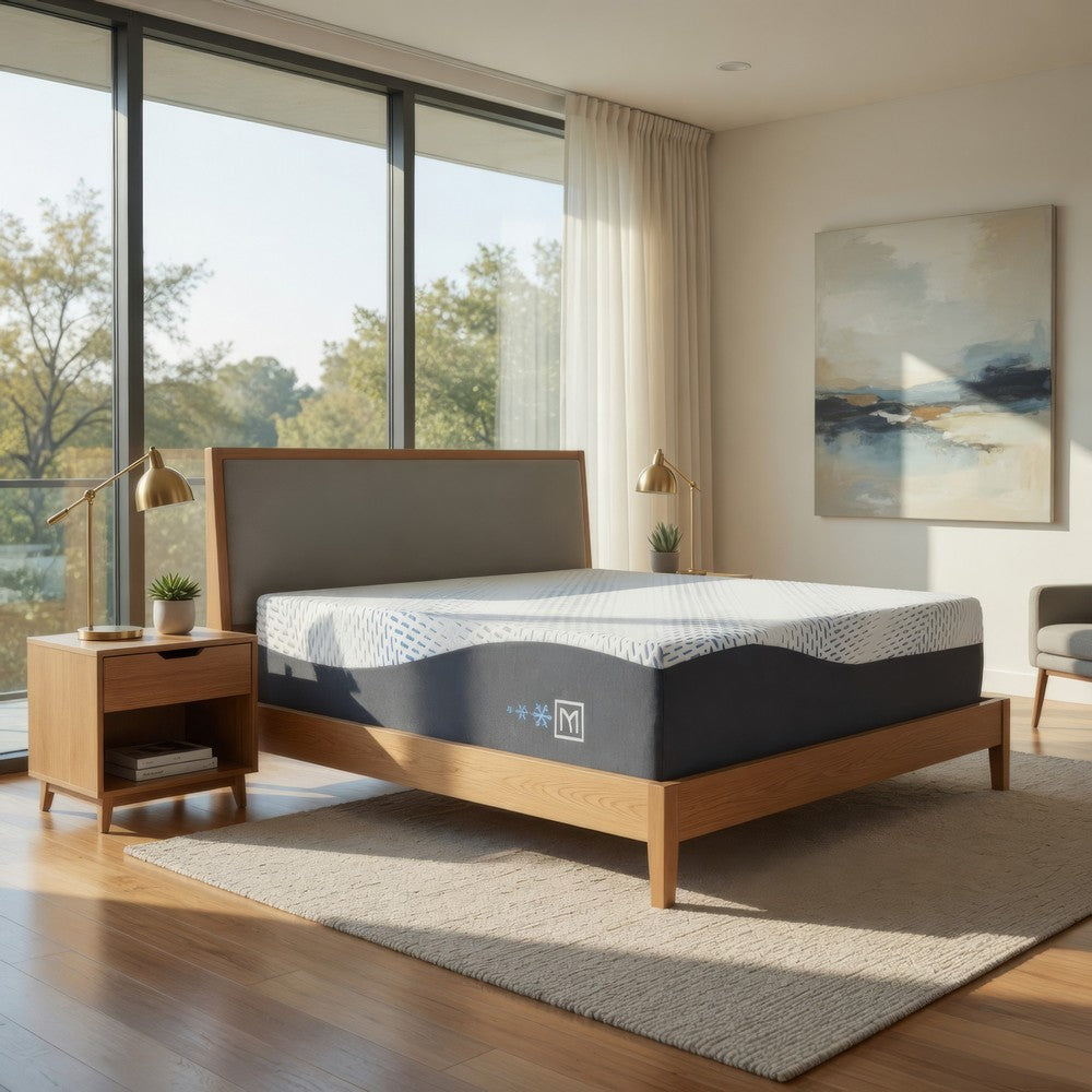 Benjara Miy Twin XL Mattress, Cool Gel Memory Foam, 14 Inch, Adjustable Base