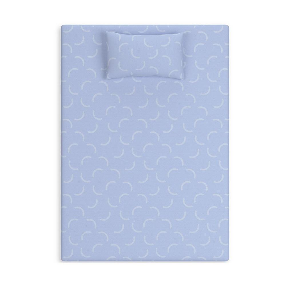 Benjara Ruve Twin Mattress, Standard Pillow, Memory Foam, Light Blue 7 Inch