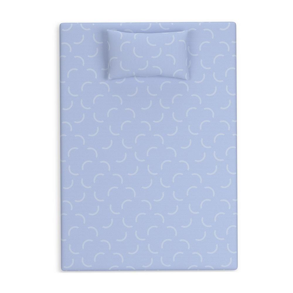 Benjara Ruve Full Mattress, Standard Pillow, Memory Foam, Light Blue 7 Inch