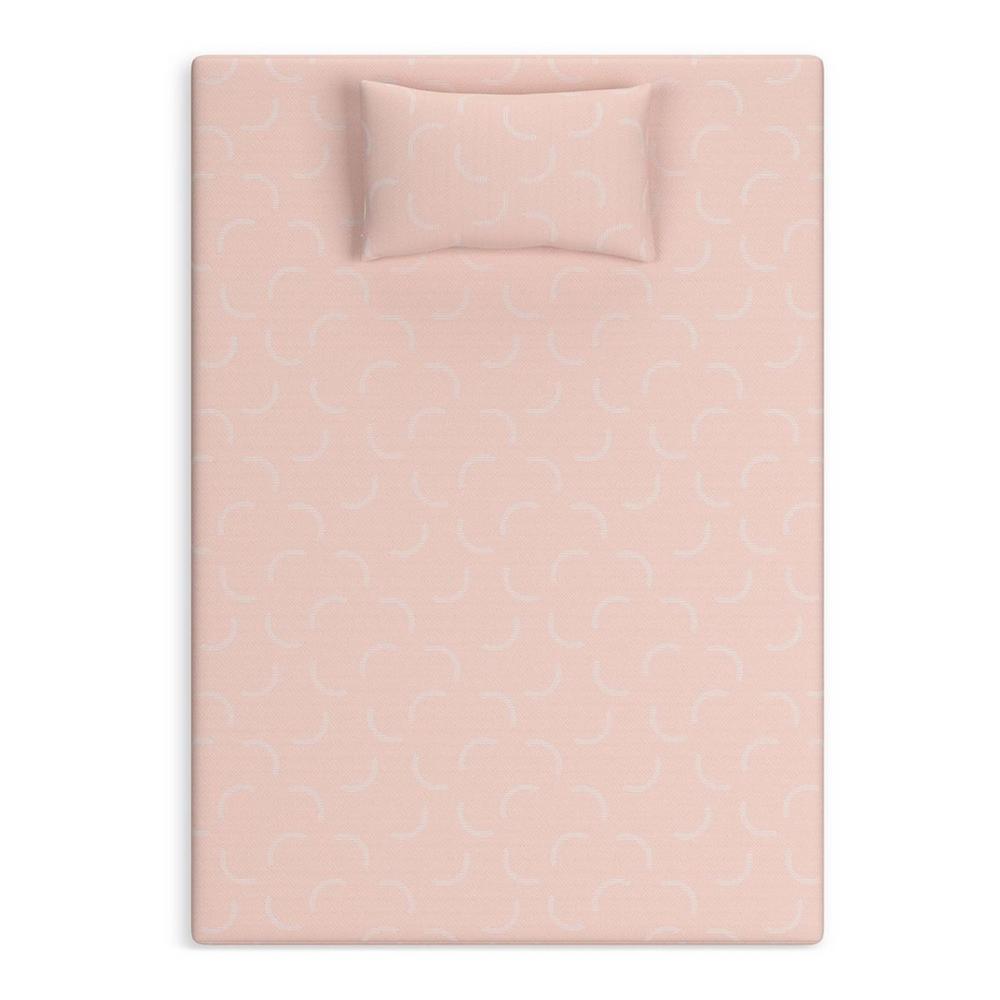Benjara Ruve Twin Mattress, Standard Pillow, Memory Foam, Light Pink 7 Inch