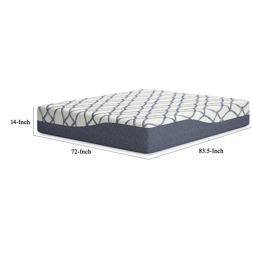 Benjara Himy California King Mattress, Response Memory Foam, 14 Inch Cooling