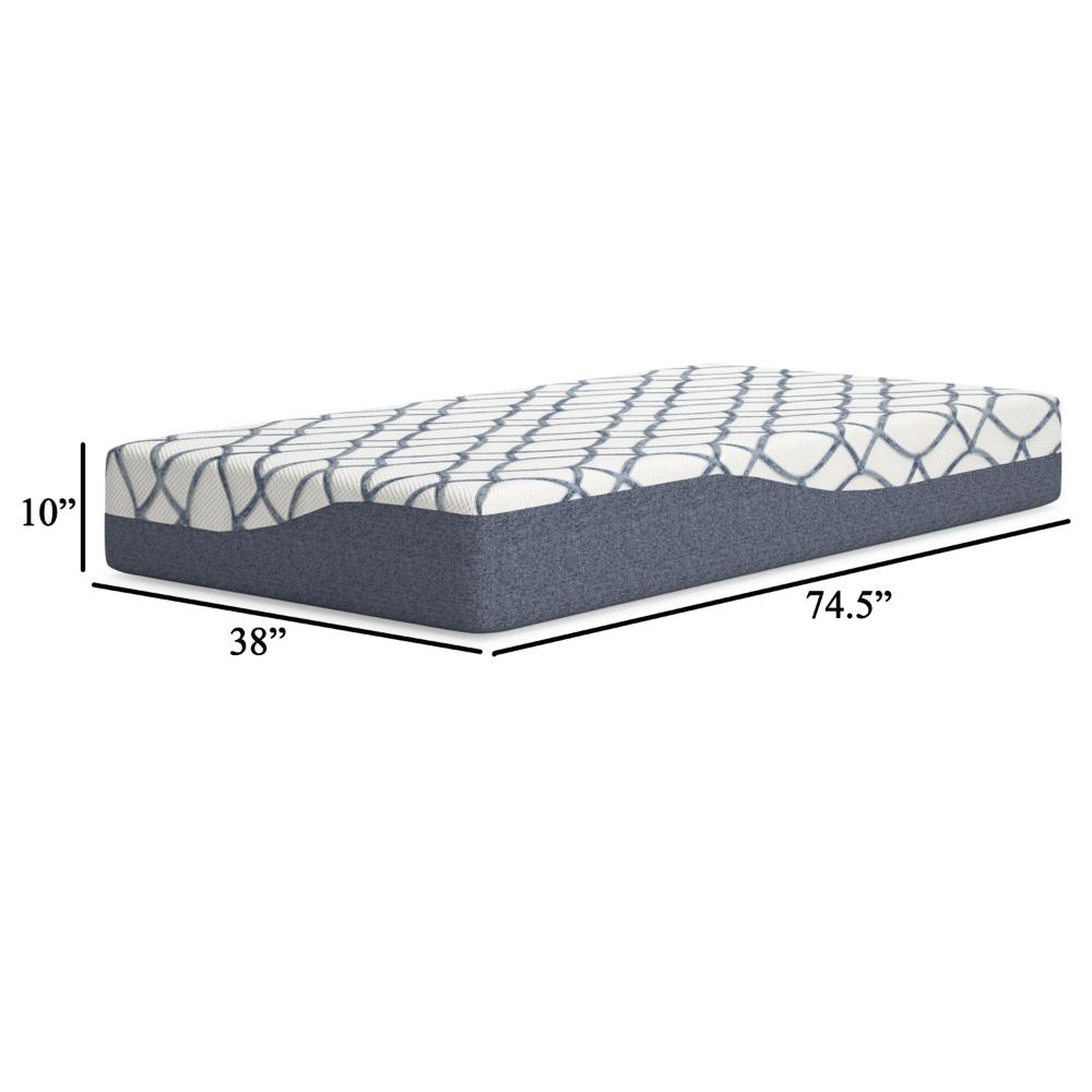 Benjara Himy Twin Mattress, High Density Memory Foam, 10 Inch Cool Comfort