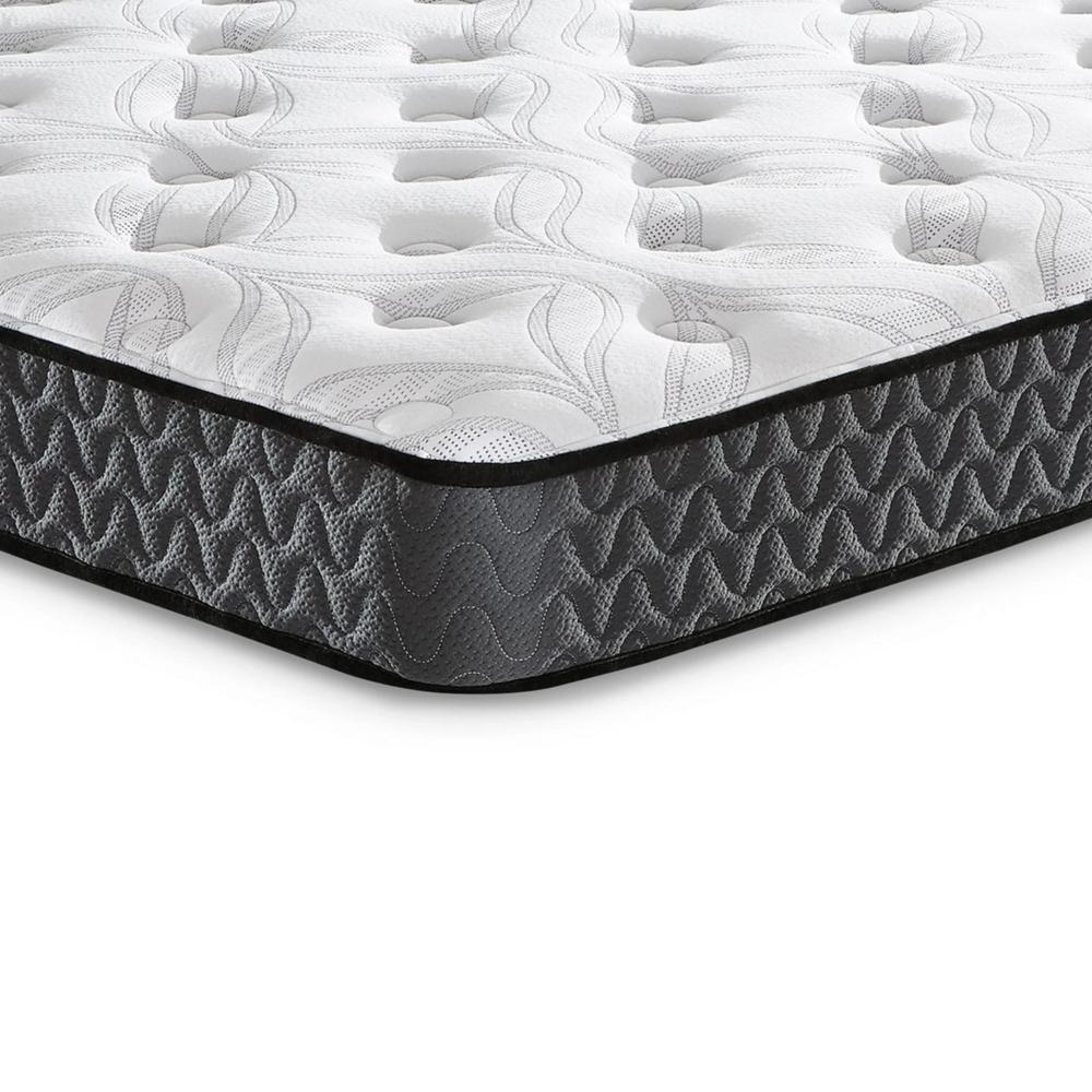 Benjara Beny Twin Mattress, Bonnell Hybrid Coil, Foam, Firm Comfort 8 Inch