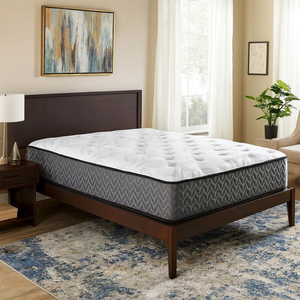 Benjara Beny Twin Mattress, Bonnell Hybrid Coil, Foam, Firm Comfort 8 Inch
