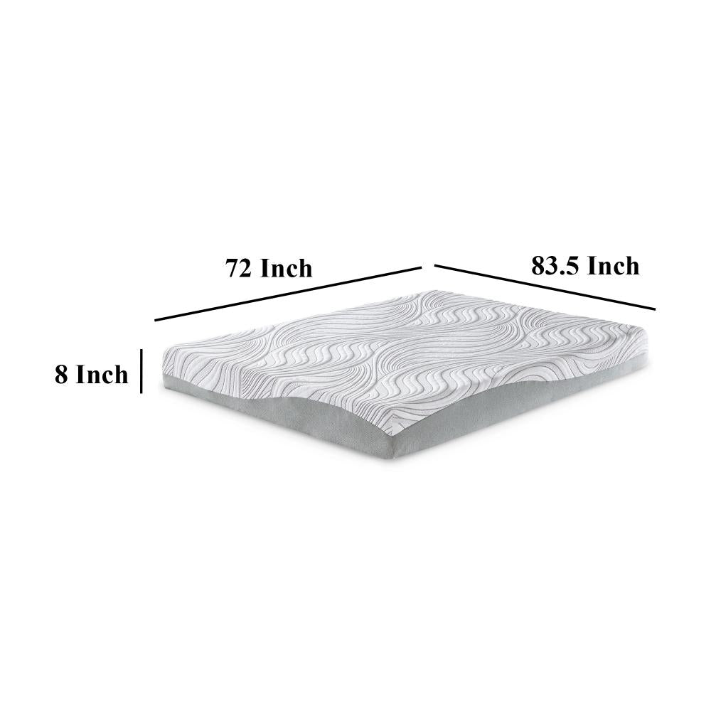 Benjara Meny California King Mattress, Plush Memory Foam, Body Support, 8 Inch