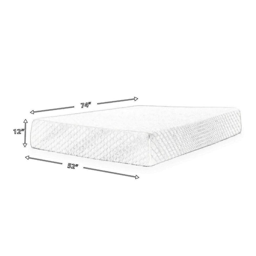 Benjara Jeny Full Mattress, Cool Comfort Memory Foam, Stretch Cover 12 Inch