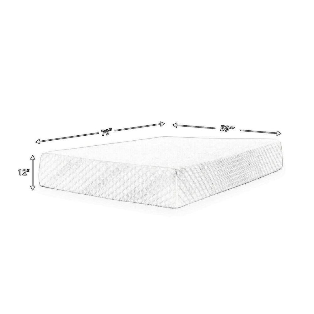 Benjara Jeny Queen Mattress, Cool Comfort Memory Foam, Stretch Cover 12 Inch