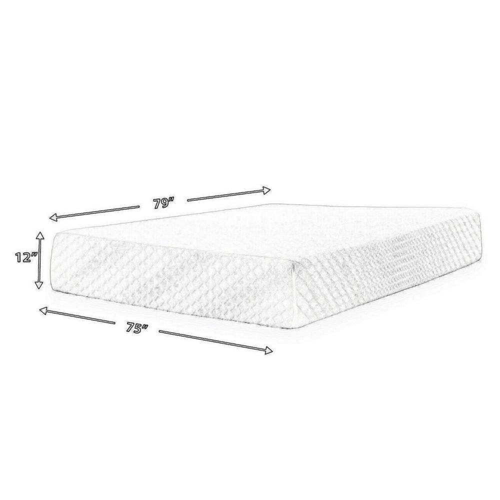 Benjara Jeny King Mattress, Cool Comfort Memory Foam, Stretch Cover 12 Inch