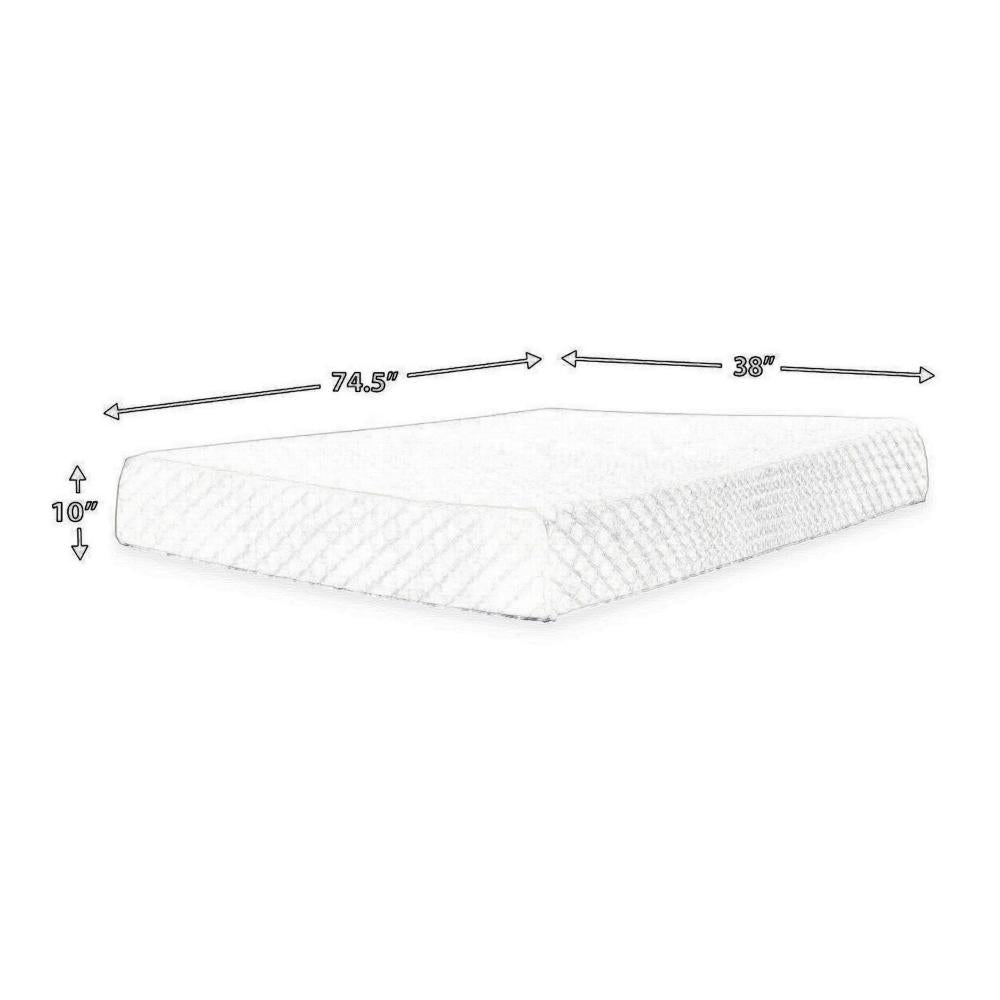 Benjara Jeny Twin Mattress, Firm Memory Foam, Stretch Cover, 10 Inch Cooling