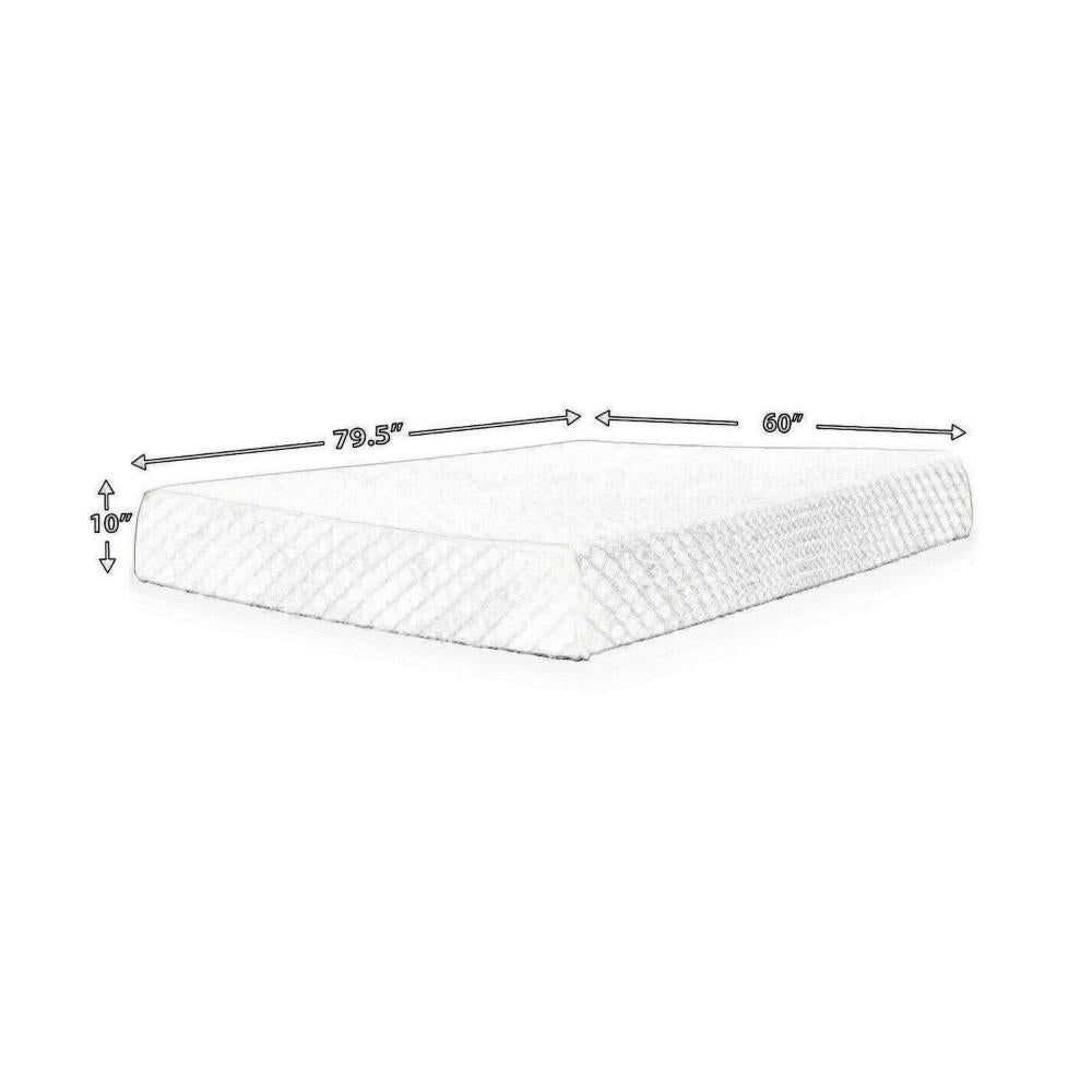Benjara Jeny Queen Mattress, Firm Memory Foam, Stretch Cover, 10 Inch Cooling