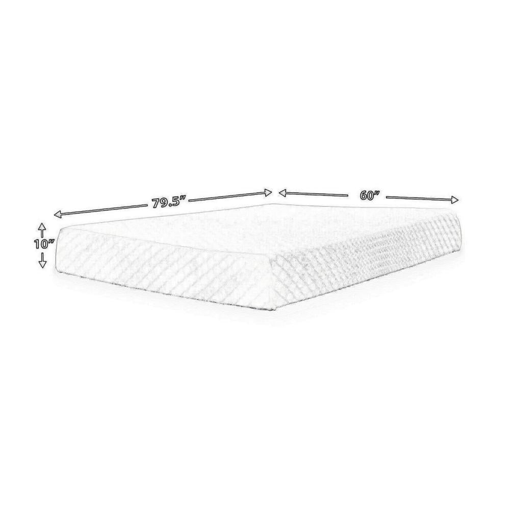Benjara Jeny King Mattress, Firm Memory Foam, Stretch Cover, 10 Inch Cooling