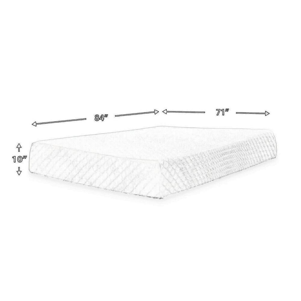 Benjara Jeny California King Mattress, Memory Foam, Stretch Cover, 10 Inch