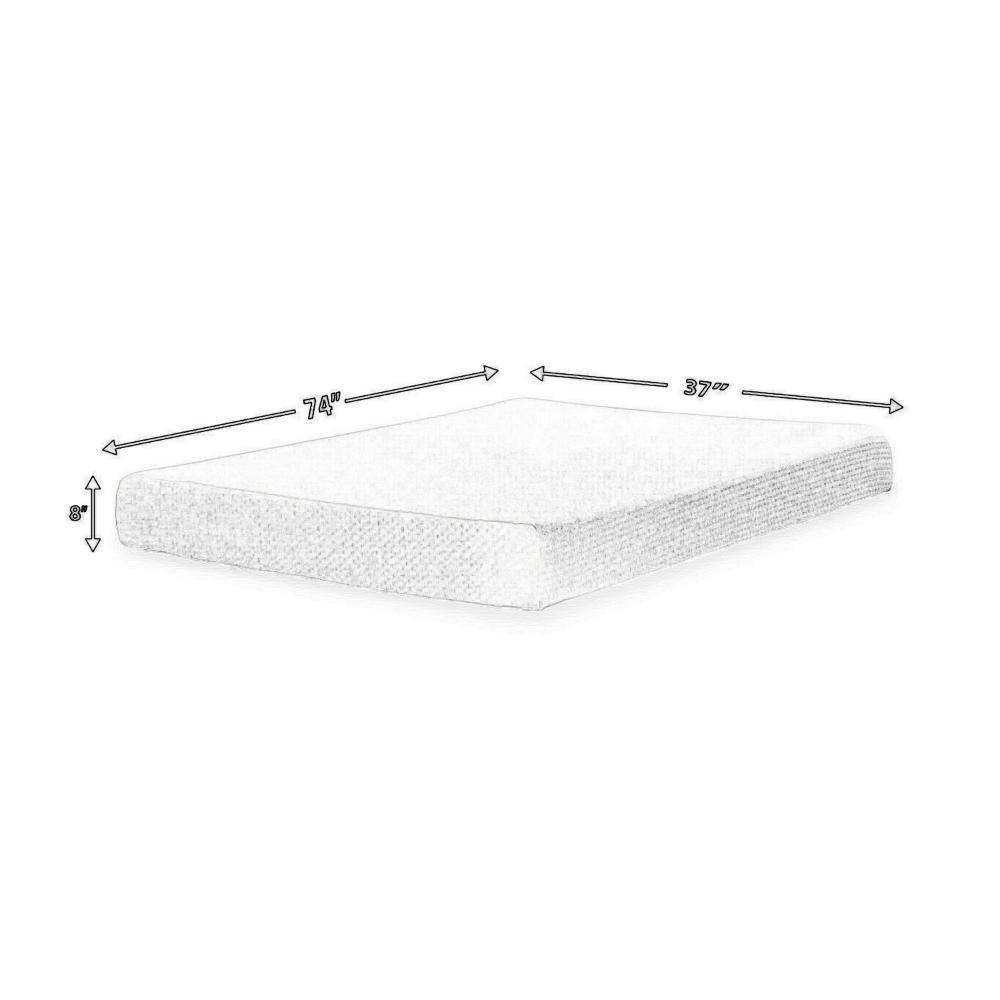 Benjara Jeny Twin Mattress, Med Firm Memory Foam, Cool Stretch Cover 8 Inch