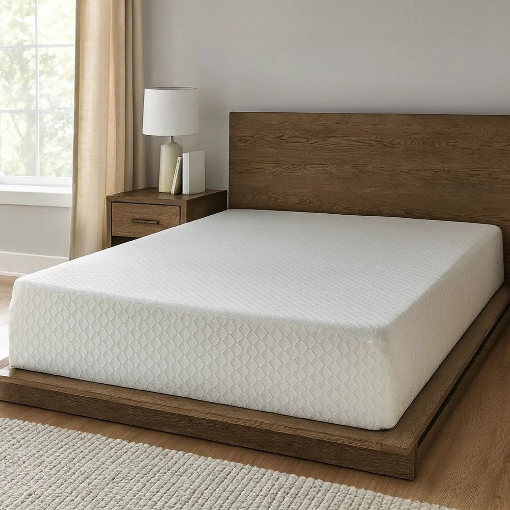Benjara Jeny Full Mattress, Med Firm Memory Foam, Cool Stretch Cover 8 Inch