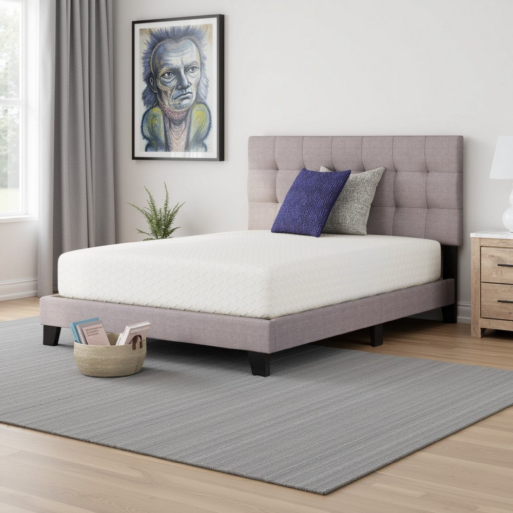 Benjara Jeny Queen Mattress, Med Firm Memory Foam, Cool Stretch Cover 8 Inch
