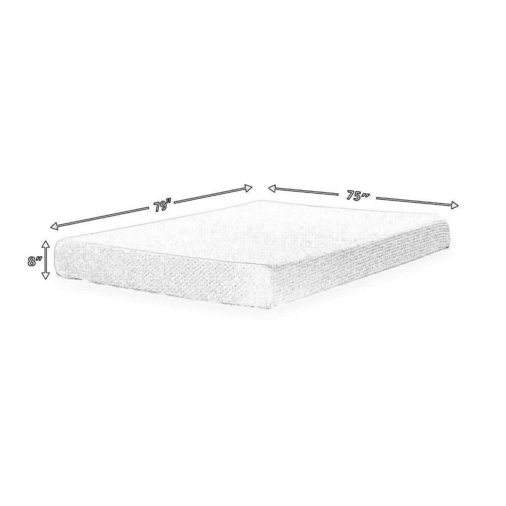 Benjara Jeny King Mattress, Med Firm Memory Foam, Cool Stretch Cover 8 Inch