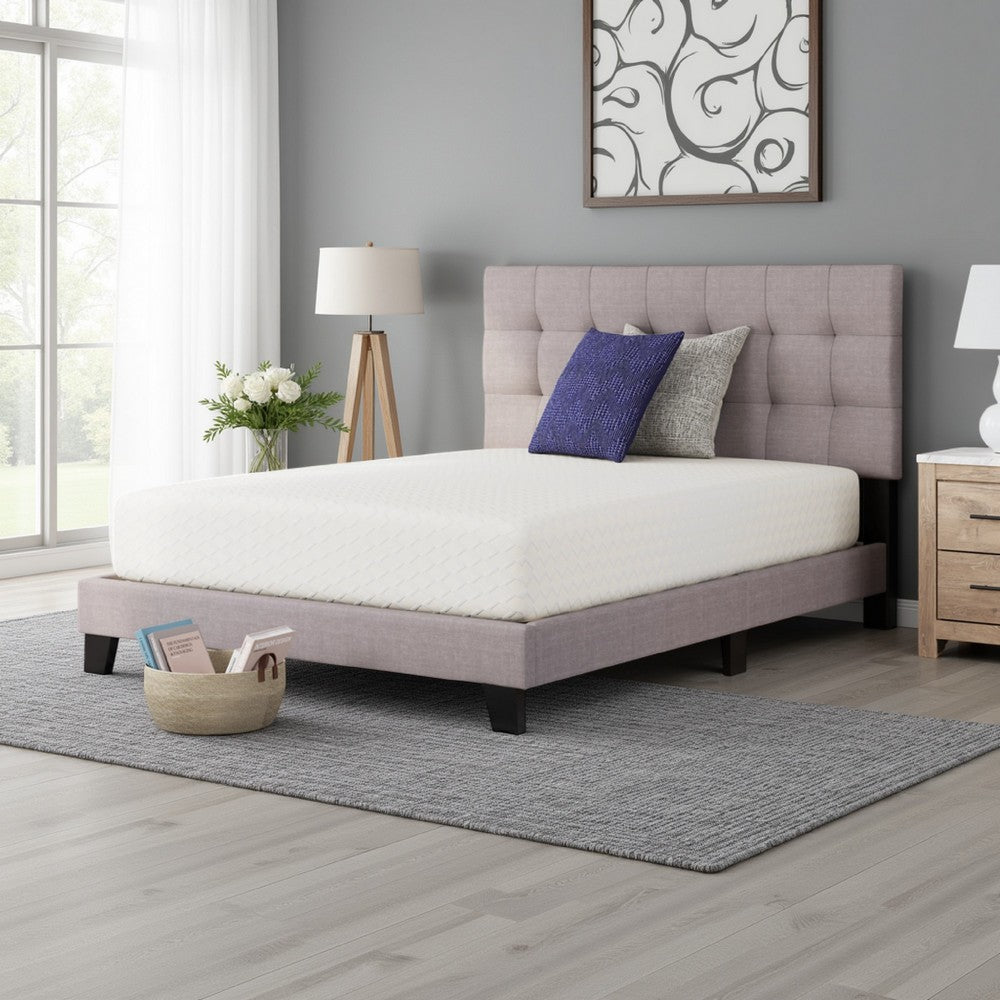 Benjara Jeny King Mattress, Med Firm Memory Foam, Cool Stretch Cover 8 Inch