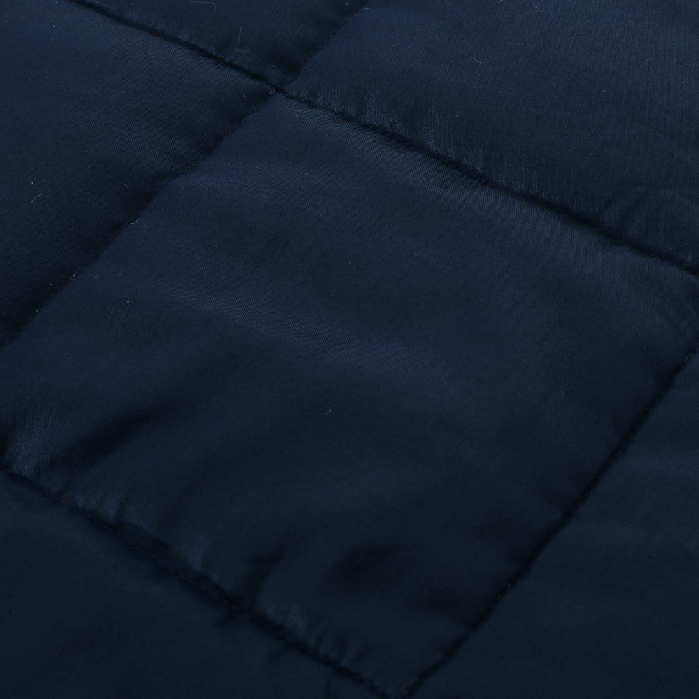 Benjara Blankie 20lbs Weighted Blanket, 60 x 80 Cotton Multilayer, Navy Blue