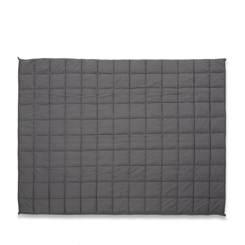 Benjara Blankie 20lbs Weighted Blanket, 60 x 80 Cotton Multilayer, Dark Gray