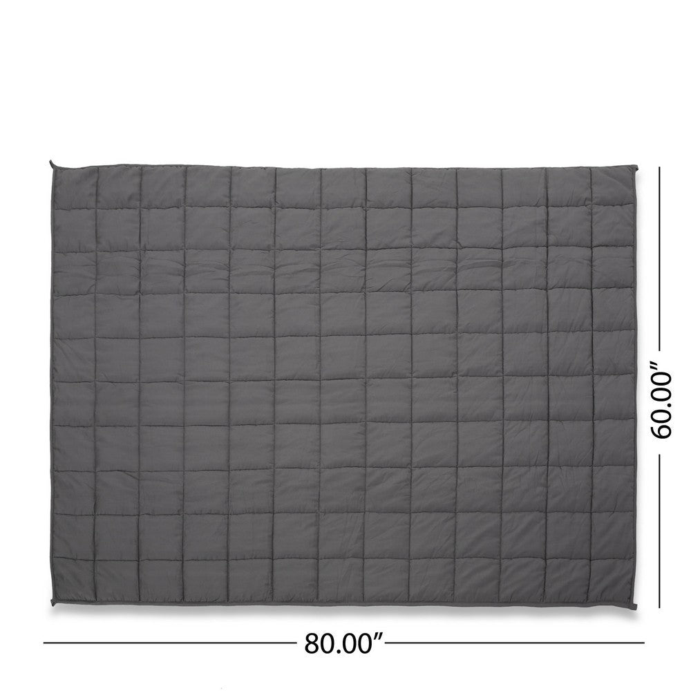 Benjara Blankie 20lbs Weighted Blanket, 60 x 80 Cotton Multilayer, Dark Gray
