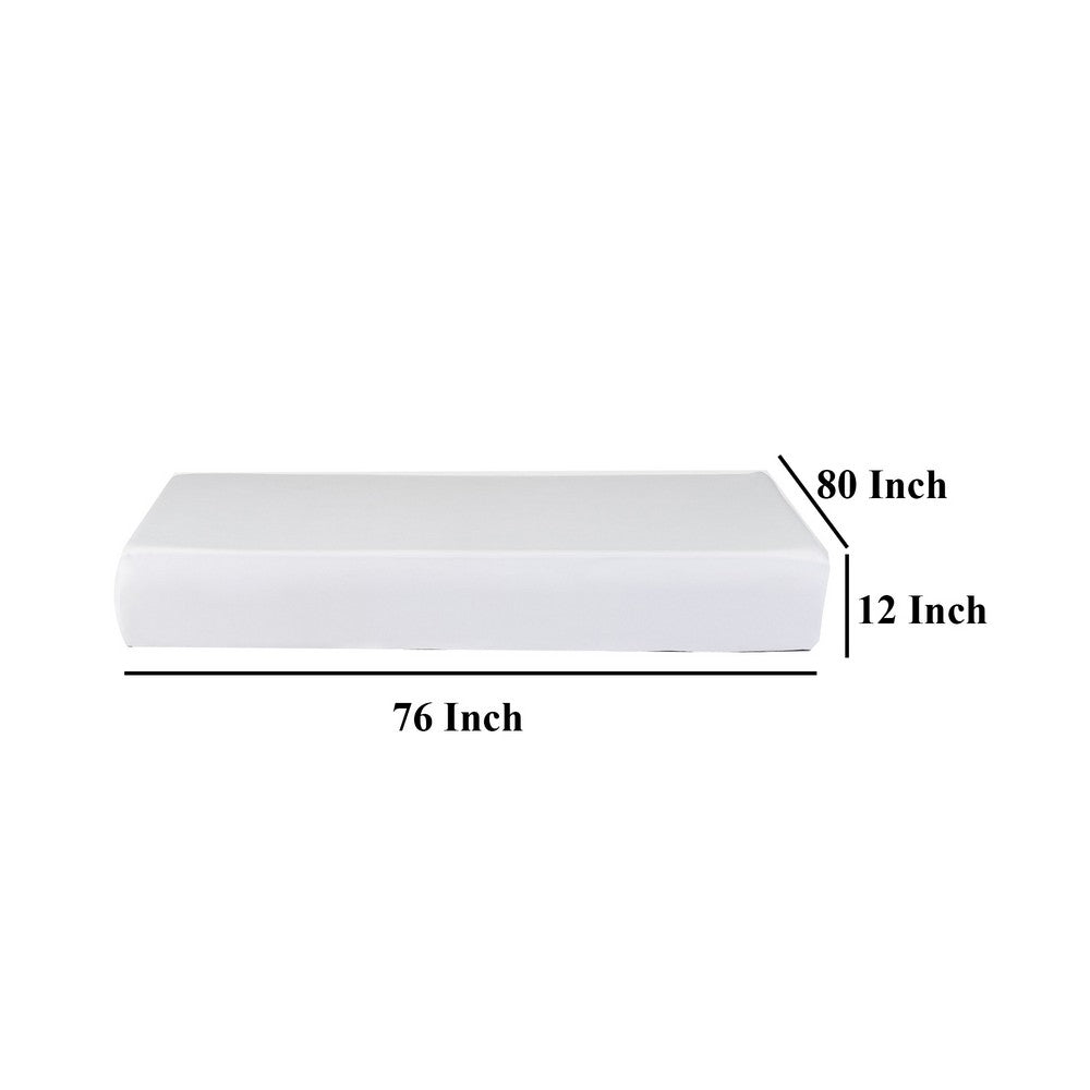 Benjara Swan King Size Mattress Protector, Waterproof Coating, White Polyester
