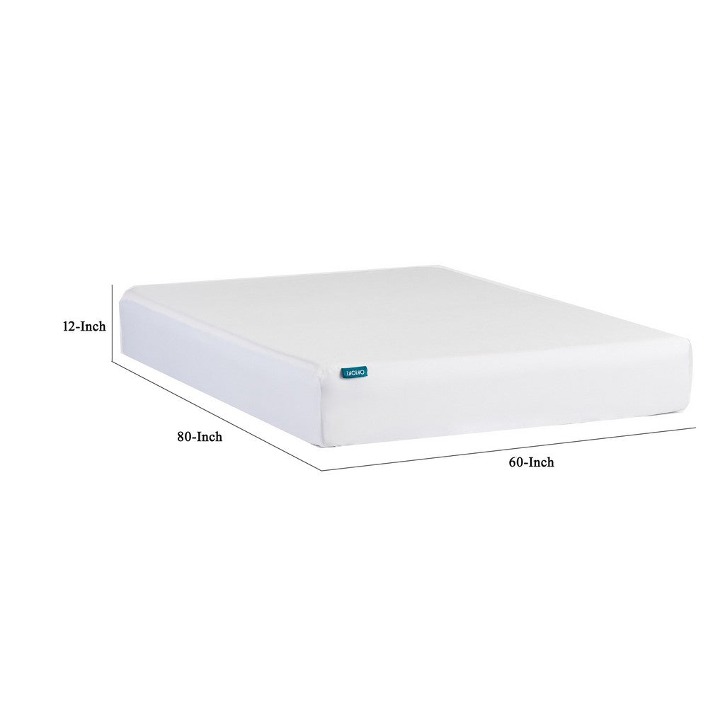 Benjara Queen Mattress Protector, Pocket Design, Waterproof Cream White Fabric