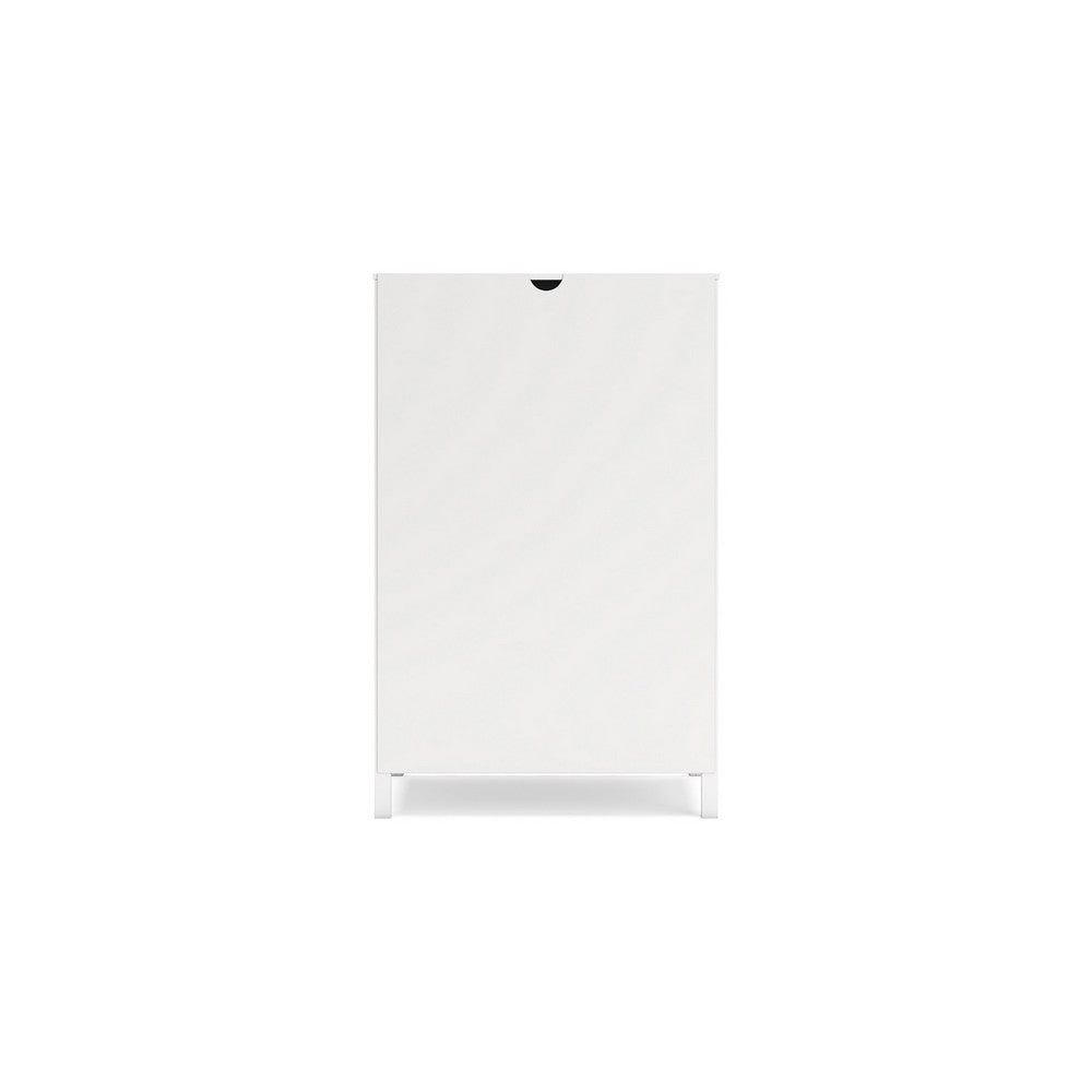 Benjara Kally Tall Dresser Chest, 5 Drawers, Modern Matte White Wood, 50 Inch