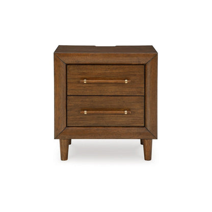 Benjara Jeyn Nightstand, 2 Drawers, Traditional Dark Brown Solid Hardwood