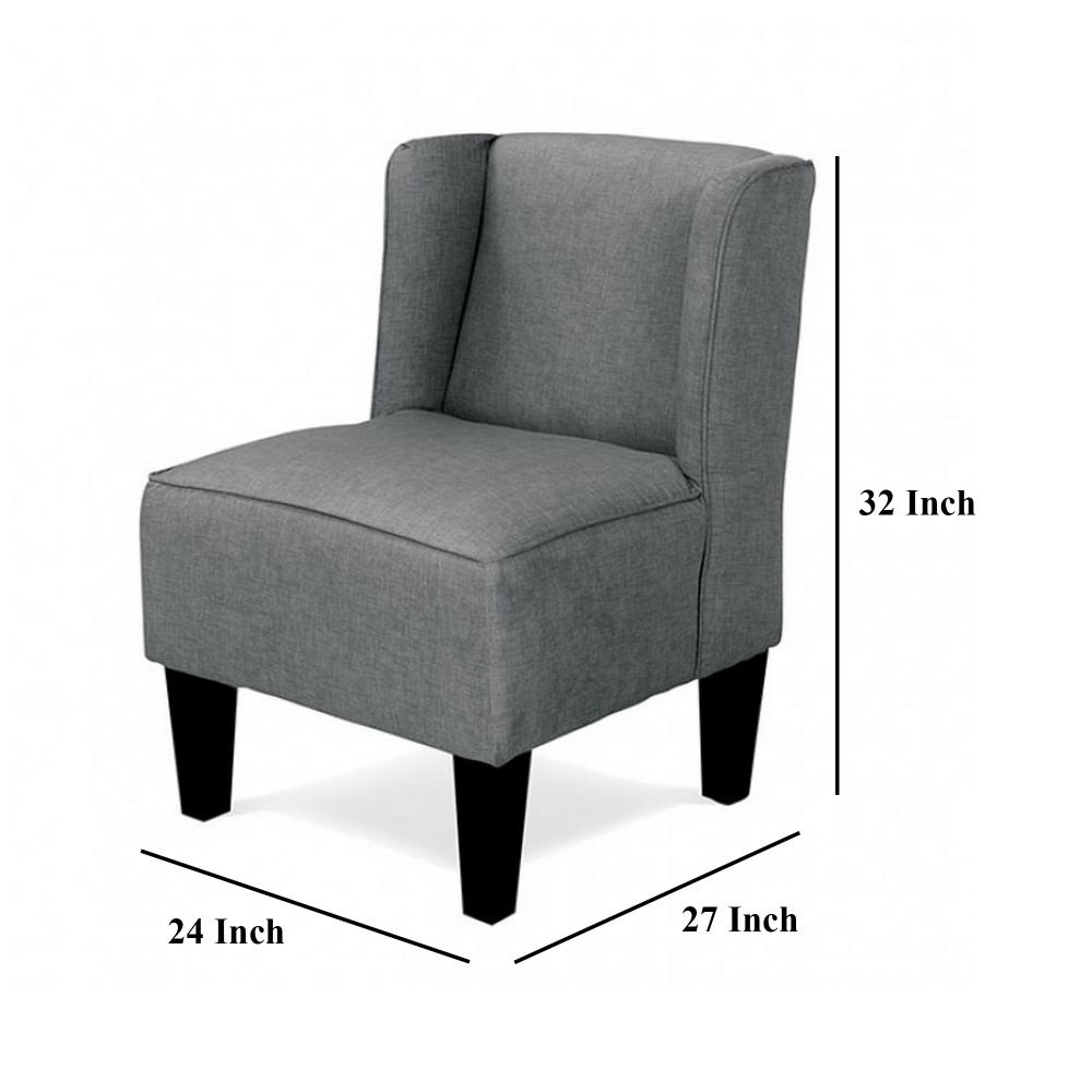 Benjara Carie Kids Chair with Wingback And Welt Trim, Solid Wood