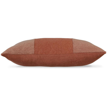 Benjara Ako 14 x 20 Lumbar Accent Throw Pillow, Spice Orange Cotton Stripe