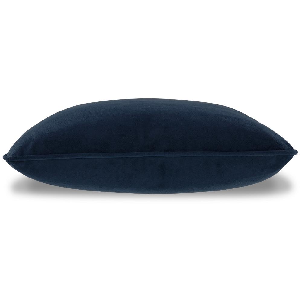 Benjara Wali Square Accent Throw Pillow, 20 Inch, Feather Fill, Blue Polyester