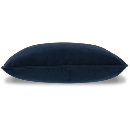 Benjara Wali Square Accent Throw Pillow, 20 Inch, Feather Fill, Blue Polyester