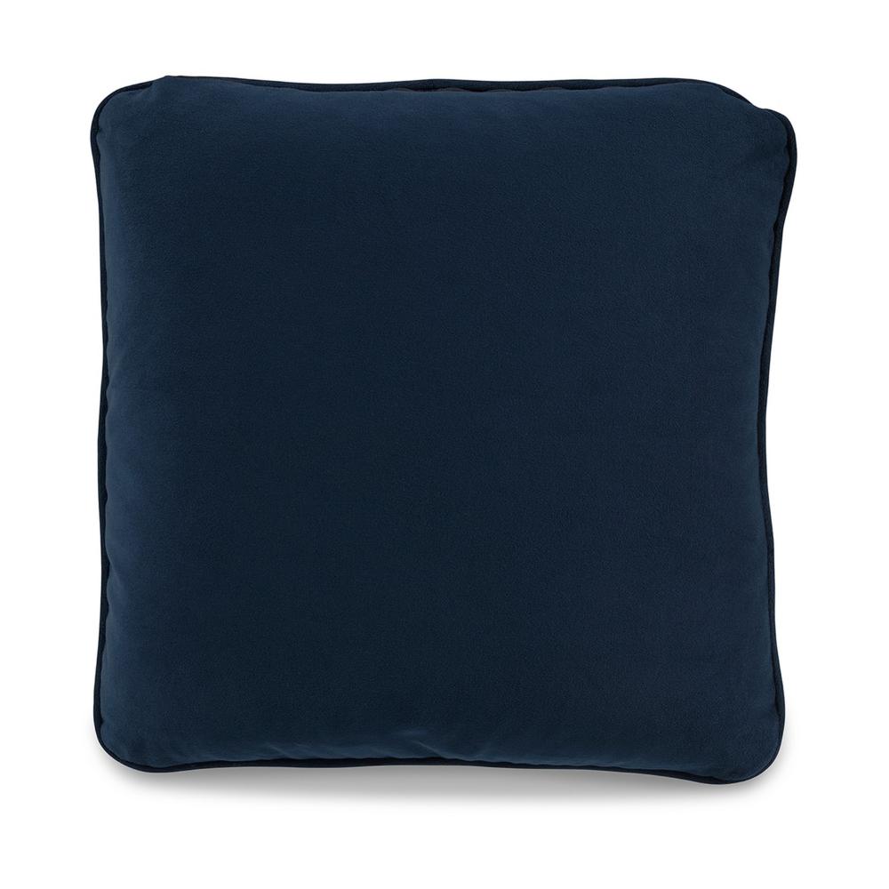 Benjara Wali Square Accent Throw Pillow, 20 Inch, Feather Fill, Blue Polyester