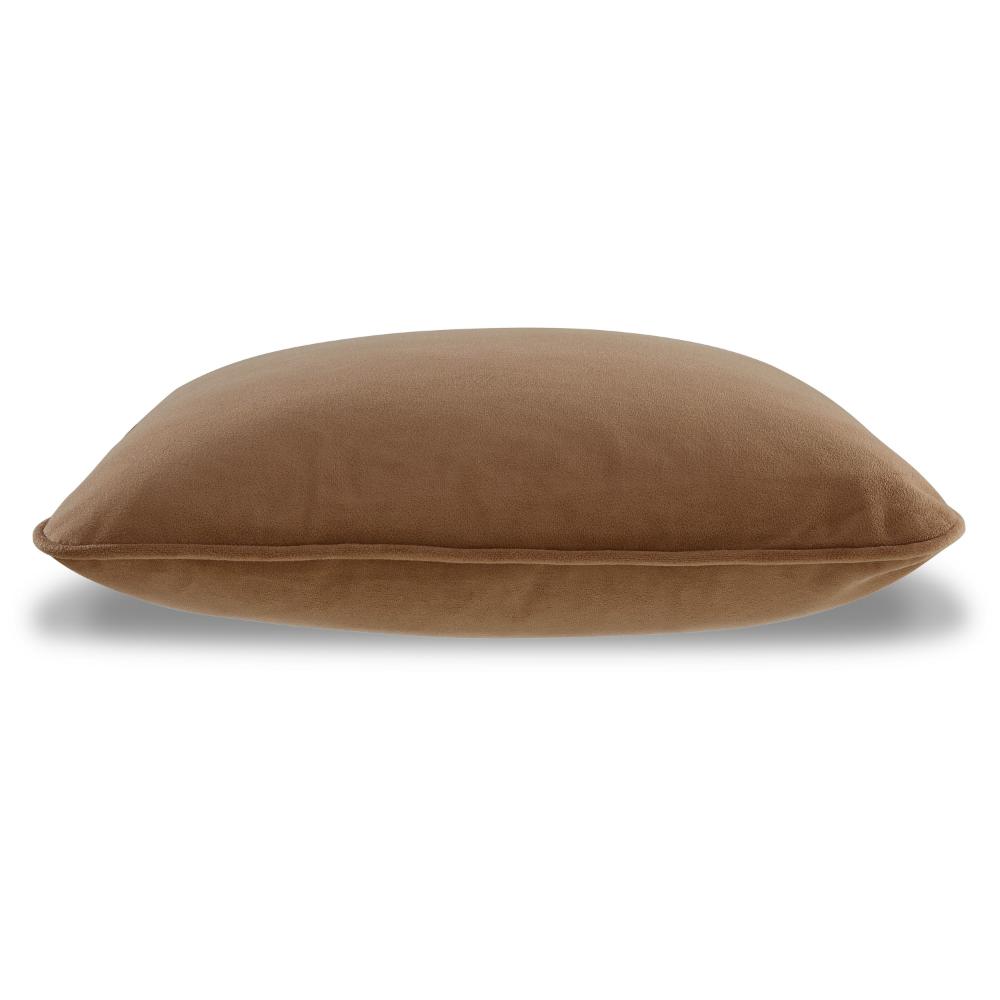 Benjara Wali Square Accent Throw Pillow, 20 Inch, Feather Fill Brown Polyester