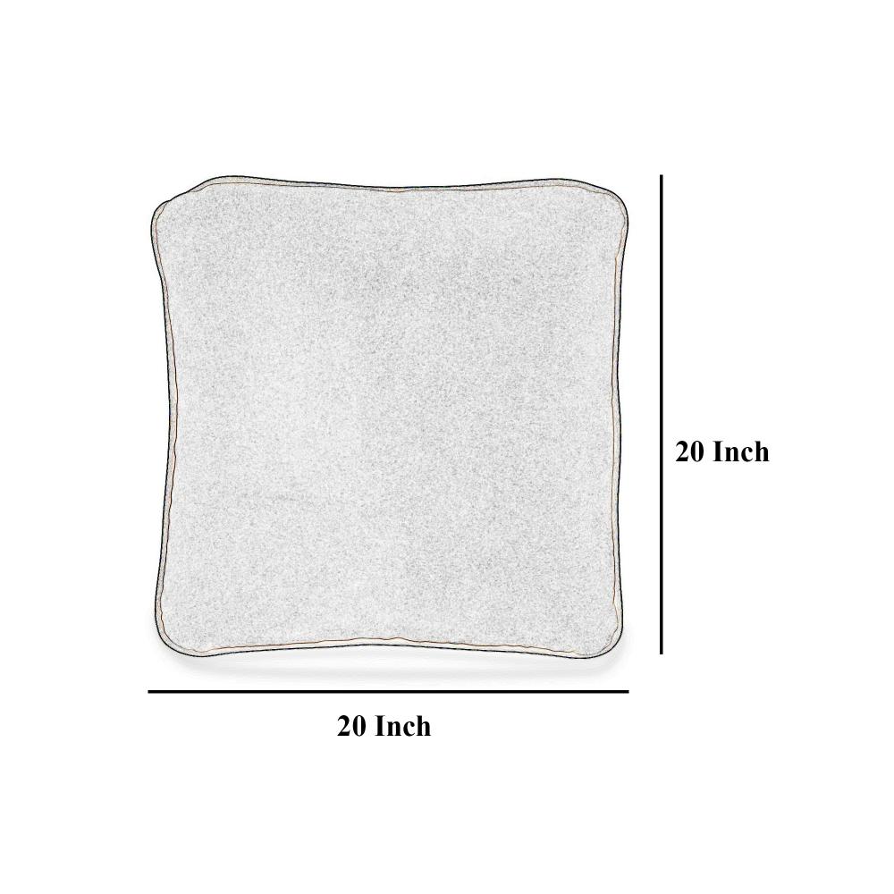 Benjara Wali Square Accent Throw Pillow, 20 Inch, Feather Fill Brown Polyester