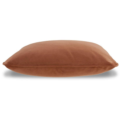 Benjara Wali Square Accent Throw Pillow, 20 Inch Feather Fill Orange Polyester