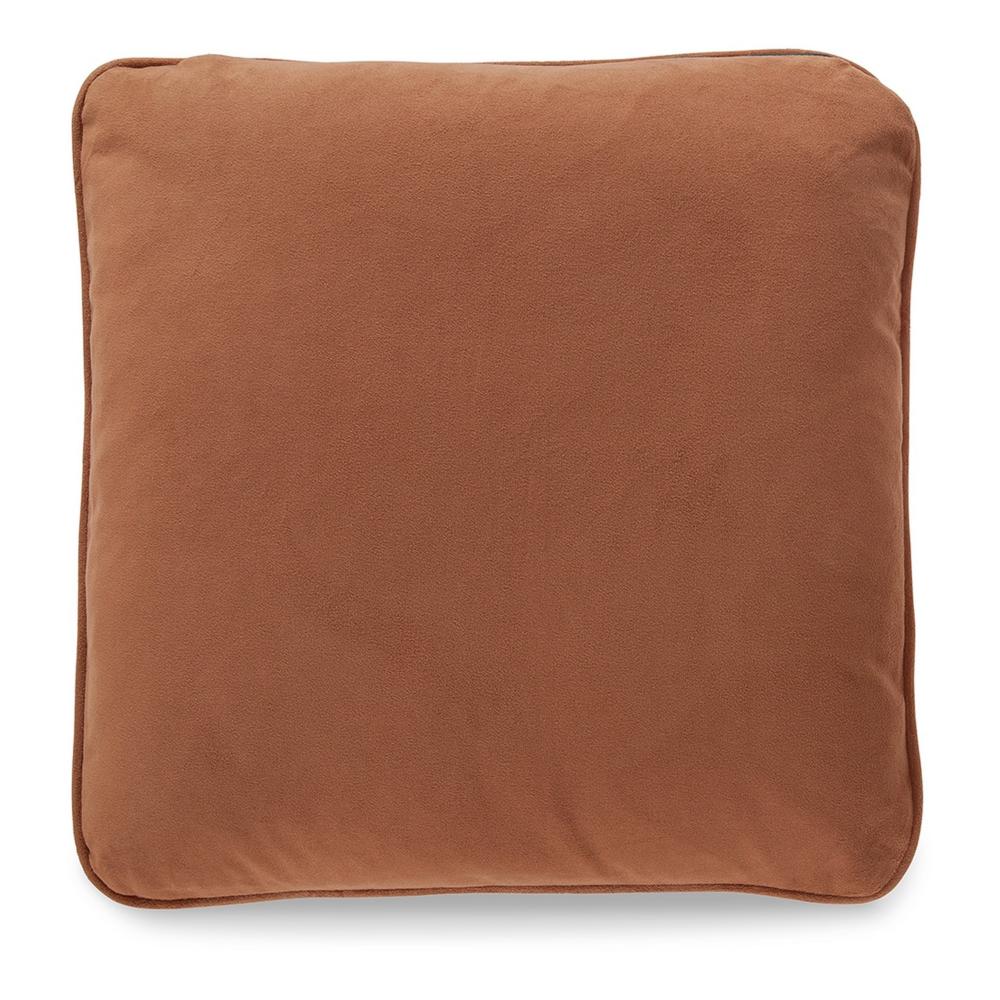 Benjara Wali Square Accent Throw Pillow, 20 Inch Feather Fill Orange Polyester