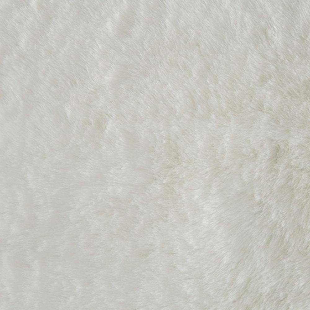 Benjara Dift Square Accent Throw Pillow, 20 Inch, White Faux Rabbit Fur Face