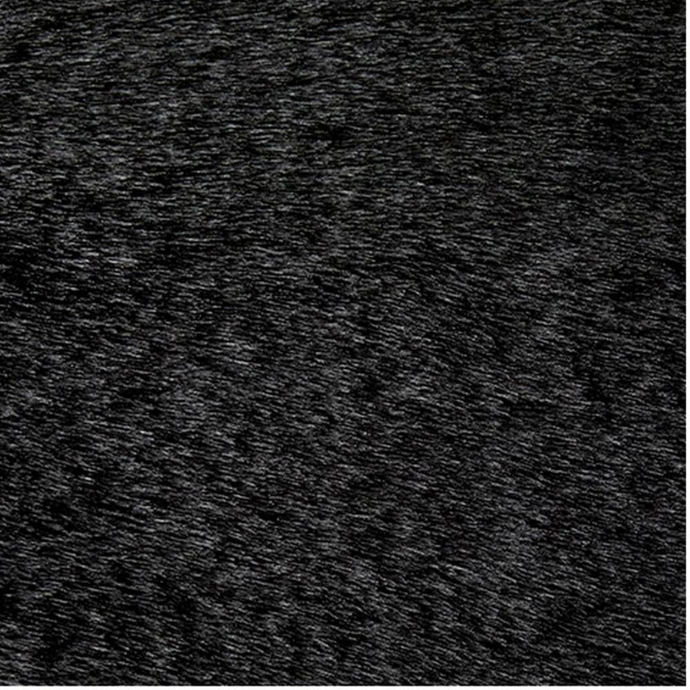 Benjara Dift Square Accent Throw Pillow, 20 Inch, Black Faux Rabbit Fur Face
