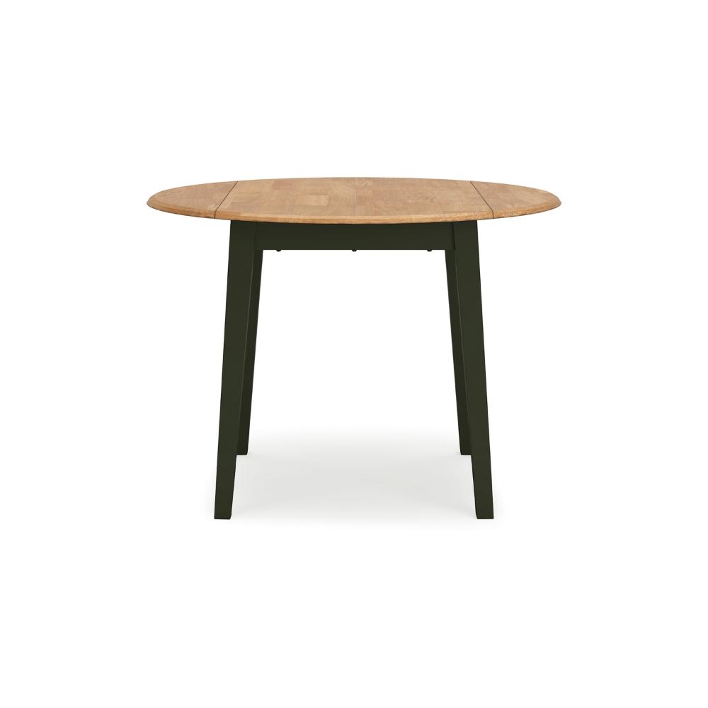 Benjara Gasy Dining Table, Extendable 26-42 Inch, Dark Green Wood, 2 Leaves