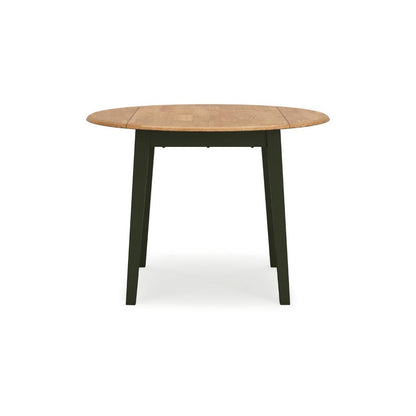 Benjara Gasy Dining Table, Extendable 26-42 Inch, Dark Green Wood, 2 Leaves