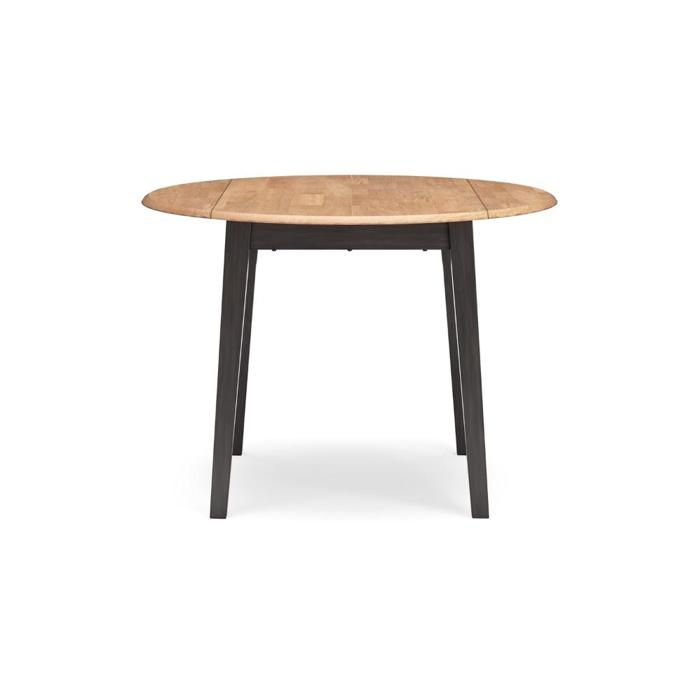 Benjara Gasy Dining Table, Extendable 26-42 Inch, Dark Brown Wood, 2 Leaves