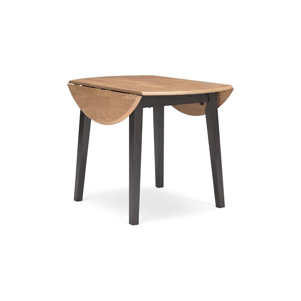 Benjara Gasy Dining Table, Extendable 26-42 Inch, Dark Brown Wood, 2 Leaves