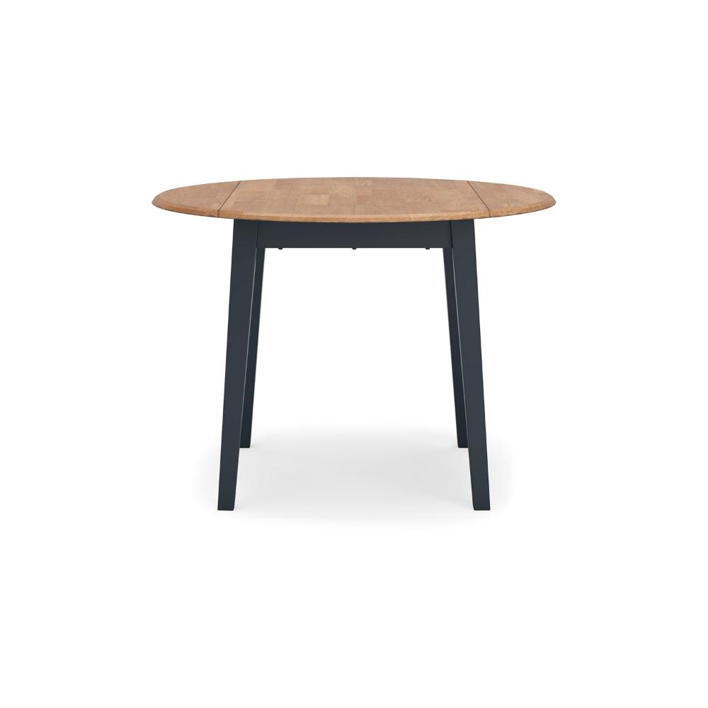 Benjara Gasy Dining Table, Extendable 26-42 Inch, Dark Blue, Wood, 2 Leaves
