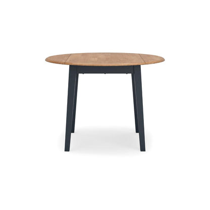 Benjara Gasy Dining Table, Extendable 26-42 Inch, Dark Blue, Wood, 2 Leaves