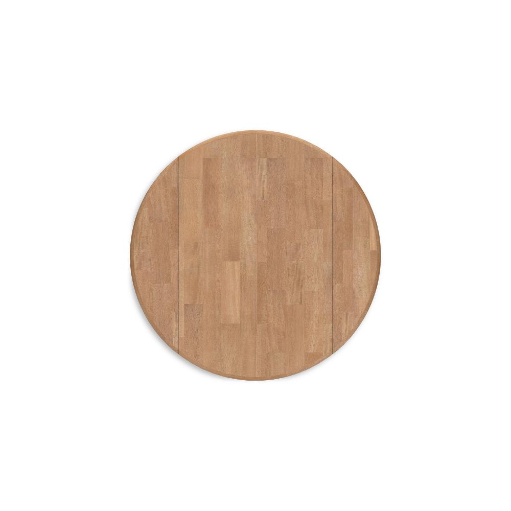 Benjara Gasy Dining Table, Extendable 26-42 Inch White Brown Wood, 2 Leaves