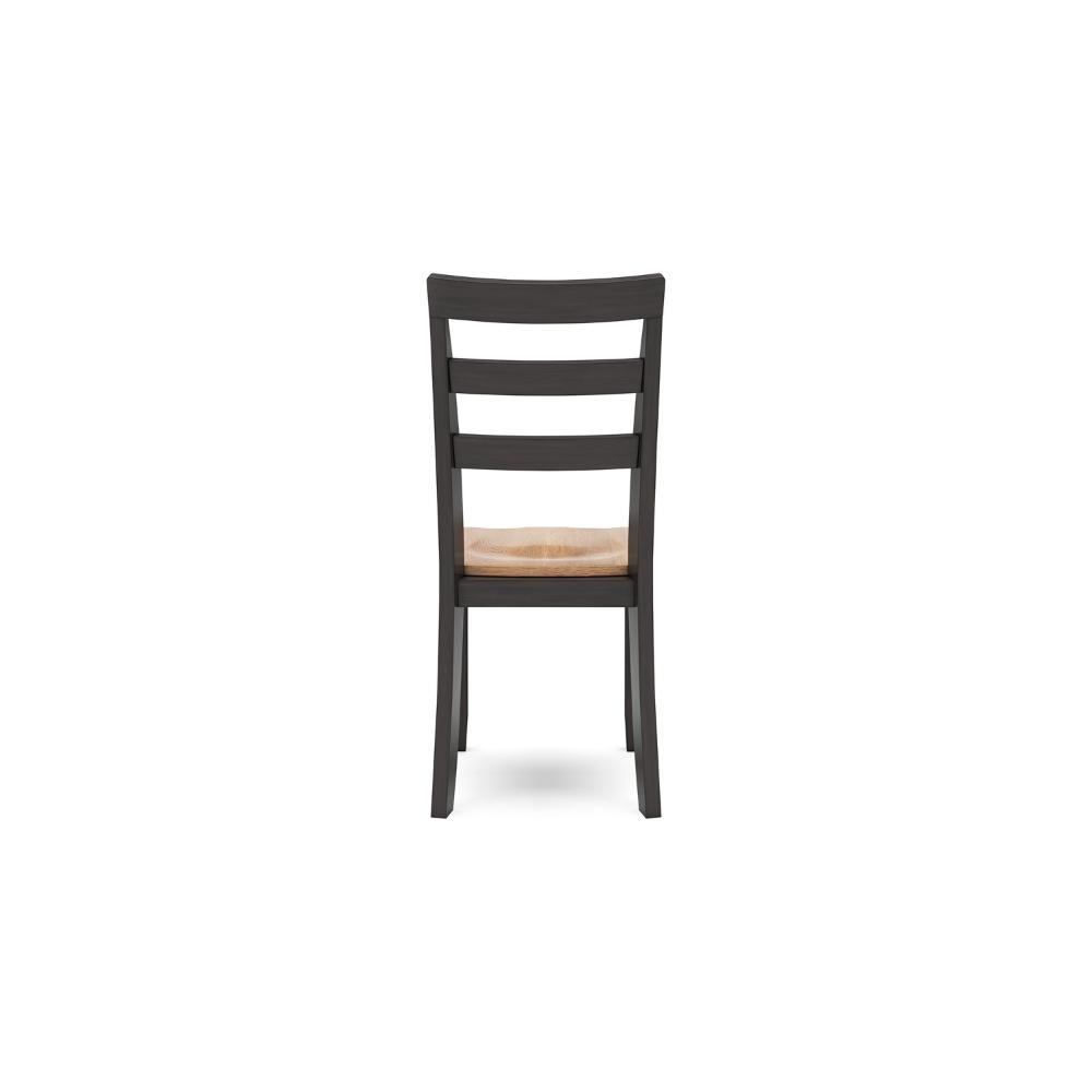 Benjara Gasy Dining Chair Set of 2, 17 Inch, Dark Brown Wood, Contoured Seat